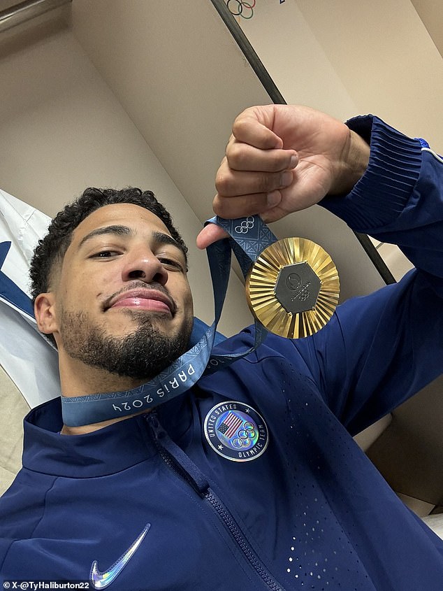 Olympic benchwarmer Tyrese Haliburton sends fans into hysterics as he pokes fun of his role on USA basketball’s gold medal-winning team